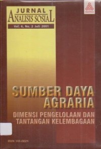 Image of Sumber daya agraria dimensi pengelolaan dan tantangan kelembagaan